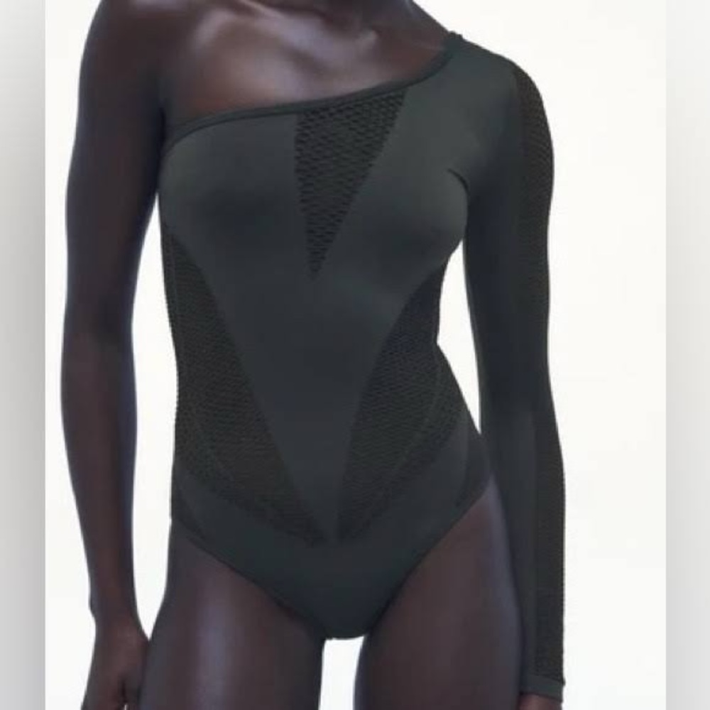 Mesh Bodysuit Off The Shoulder